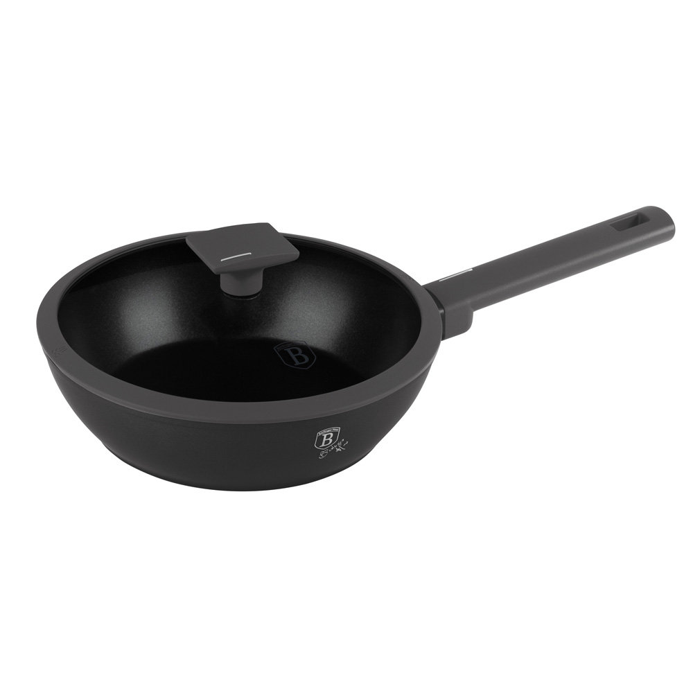 Patelnia głęboka z pokrywką 24 cm BerlingerHaus Antracit BH-8122