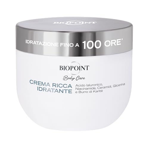 Biopoint - Bogaty krem nawilżający do ciała, działanie nawilżające do 100 godzin, wzmacnia i wyrównuje barierę skóry, 400 ml
