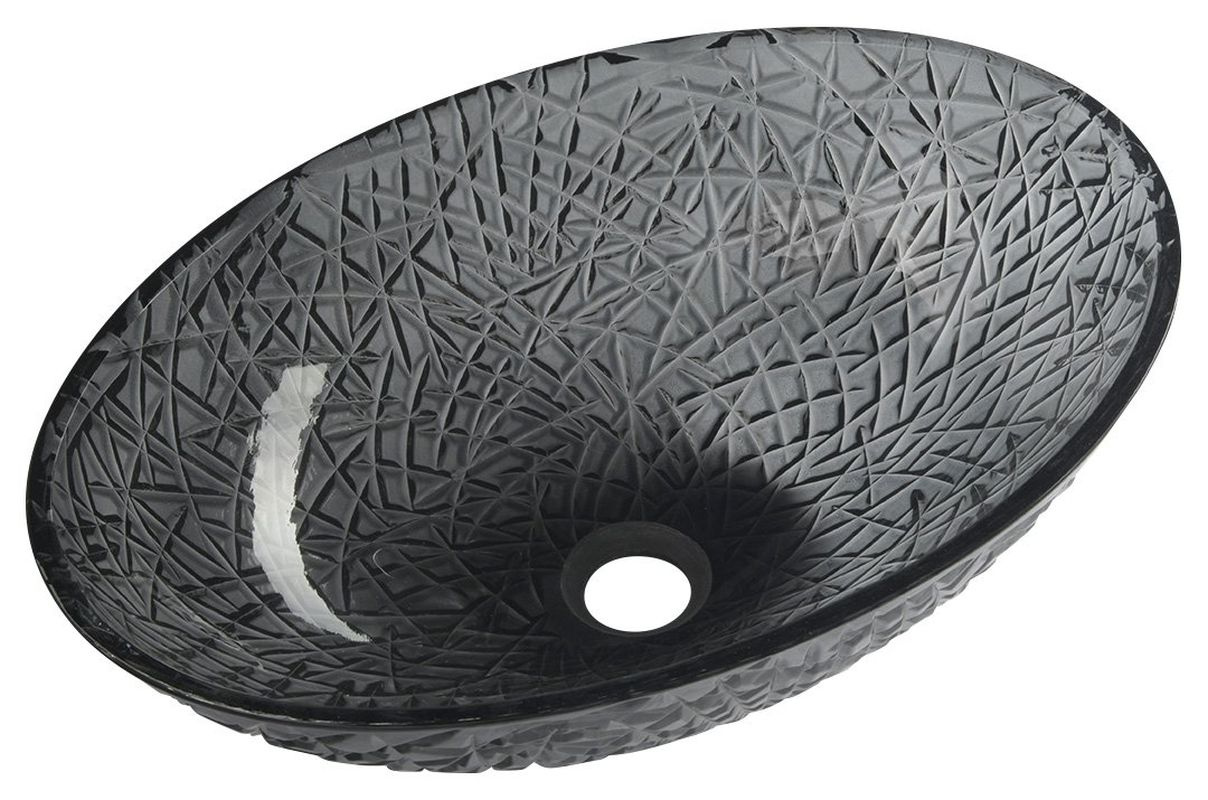 Sapho PURUS umywalka szklana 50x36 cm czarny TY305SG