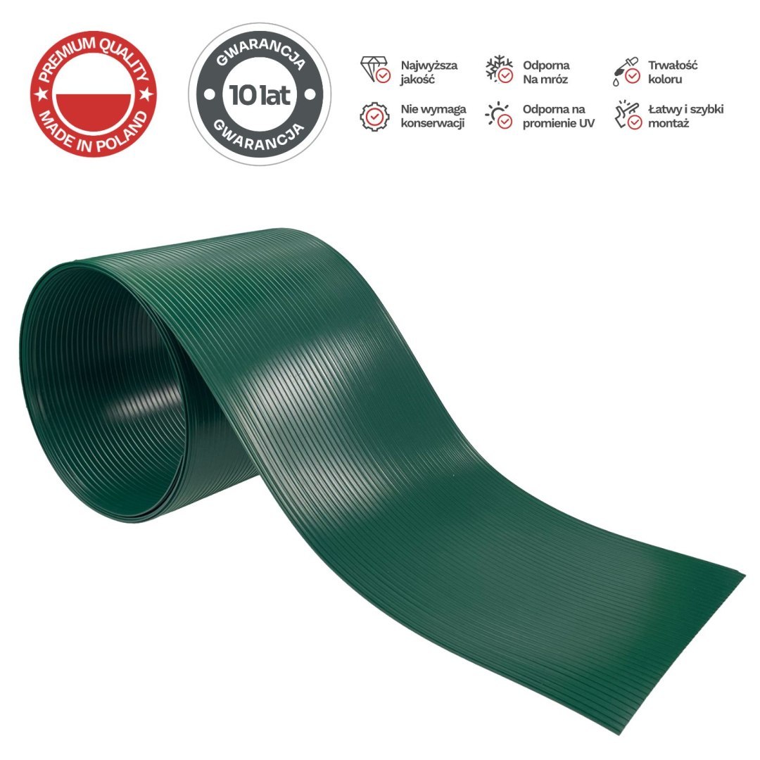 Taśma ogrodzeniowa PASKI 6 x 2,55mb CLASSIC 19cm PROTECTO™ ZIELONA + 12 klipsów
