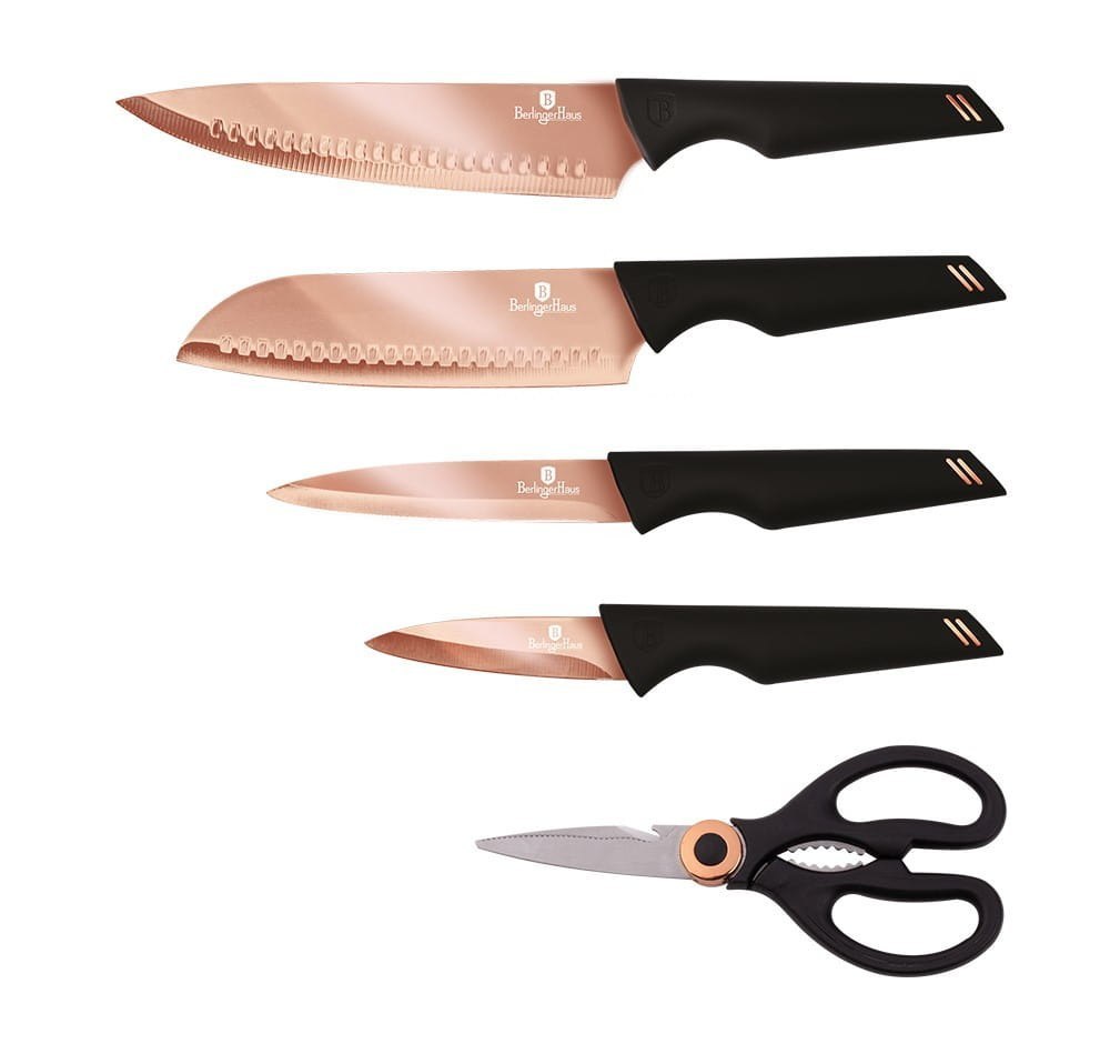 SK ZESTAW NOŻY STALOWYCH TITANIUM 5 EL. BERLINGER HAUS ROSEGOLD BH-2652 emix