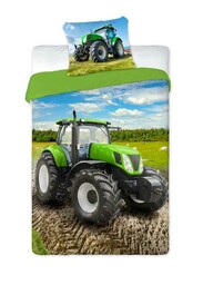 Faro Pościel bawełniana 160x200 Traktor 2556 zielony pole wieś Turbo