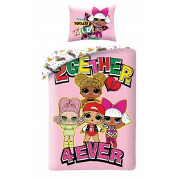 Halantex Pościel bawełniana 140x200 LOL lalaczki różowa poszewka 70x90 Kids 12