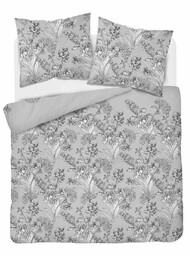 Detexpol Pościel satynowa 160x200 szara kwiaty 4601 A Home Satin 64