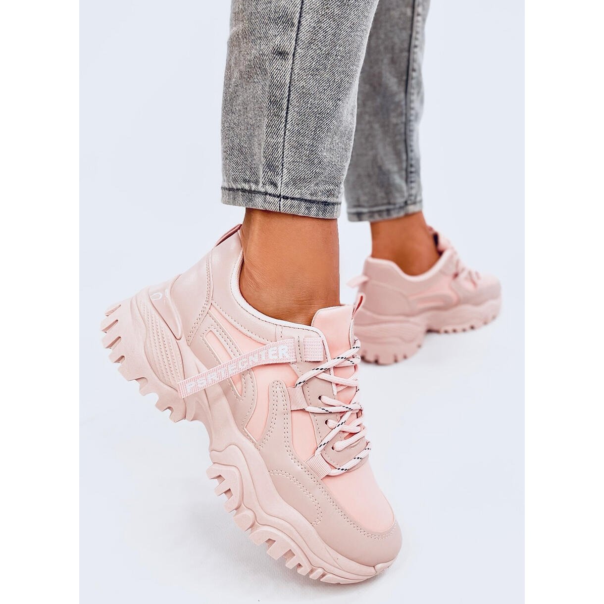 Sneakersy na koturnie Bains Pink różowe