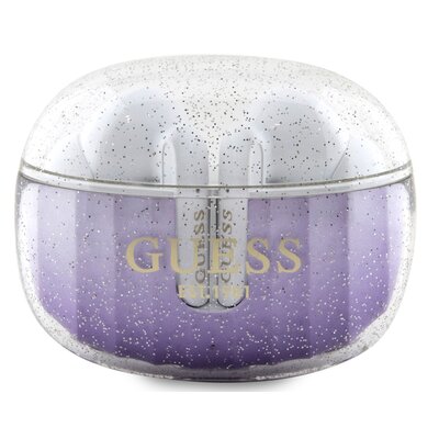 Guess słuchawki Bluetooth GUTWSHDGKEEU TWS + stacja dokująca fioletowy/purple Glitter Gradient