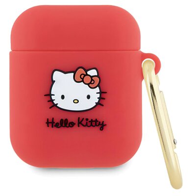 Hello Kitty HKA23DKHSF Airpods 1/2 cover fuksja/fuschia Silicone 3D Kitty Head