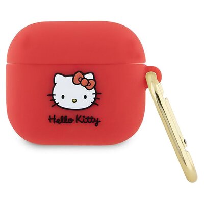 Oryginalne Etui APPLE AIRPODS 3 Hello Kitty Silicone 3D Kitty Head (HKA33DKHSF) fuksja