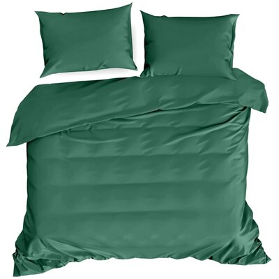 Euro Firany Pościel 180 x 200 3cz Satynowa Nova3 Zieleń Butelkowa 1219439