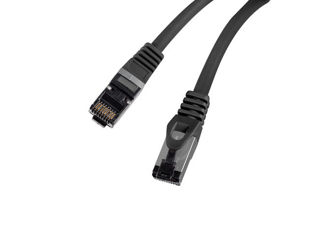 Lanberg, Patchcord Kat.8.1, Fluke Passed, Czarny, 0.25 M