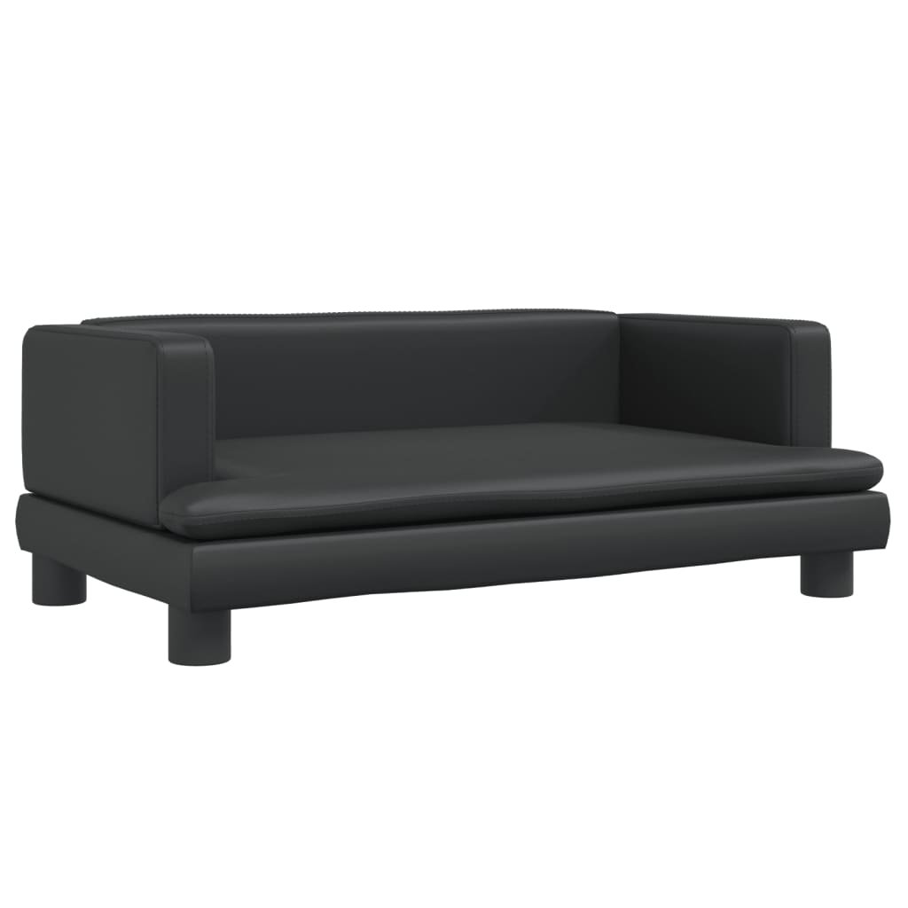 vidaXL Legowisko dla psa, czarne, 80x45x30 cm, sztuczna skóra