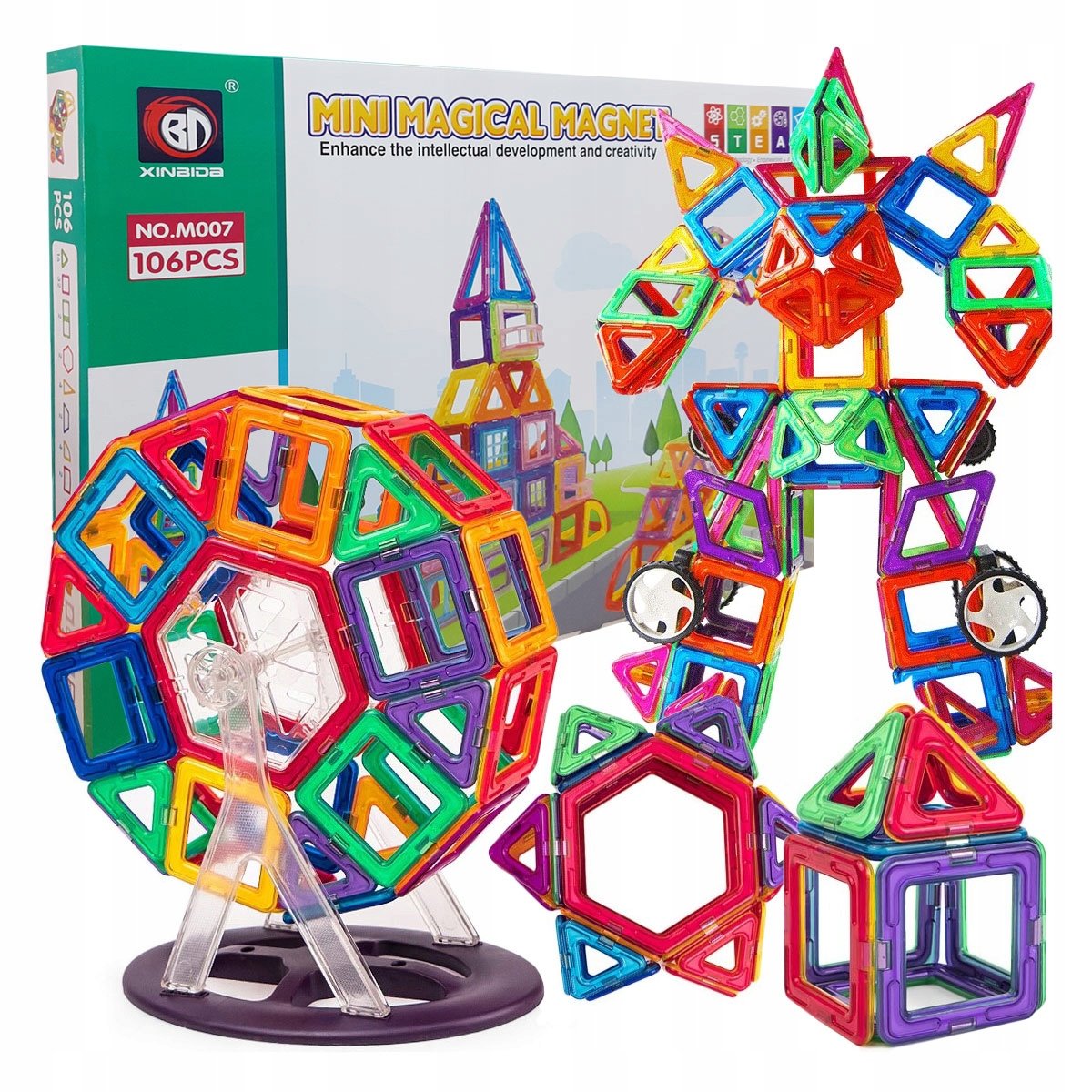 Klocki Magnetyczne Konstrukcyjne Duże Panele 3D