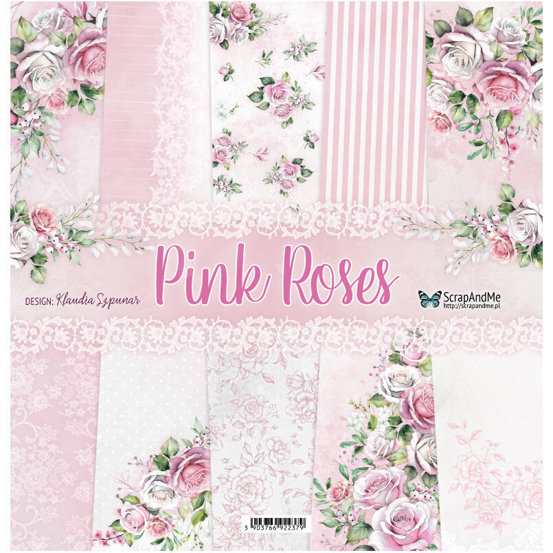 Zestaw papierów do scrapbookingu 30x30 ScrapAndMe kolekcja Pink Roses