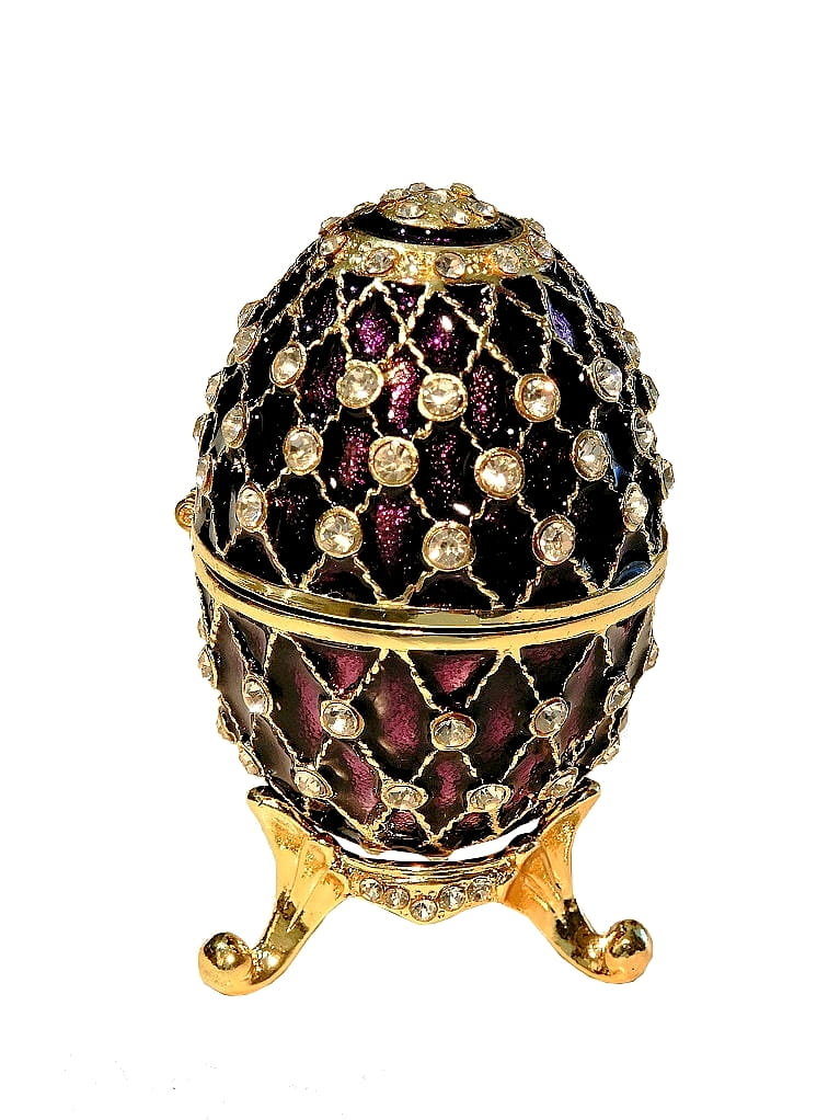 JAJKO SZKATUŁKA JAK FABERGE EKSKLUZYWNE OPAKOWANIE PIERŚCIONKA, OBRĄCZEK