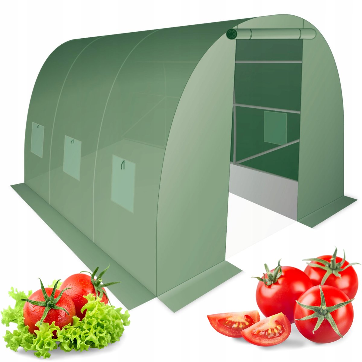 TUNEL FOLIOWY OGRODOWY SZKLARNIA NAMIOT NA WARZYWA FOLIAK FOLIA 2x3m 6m2
