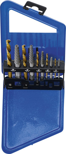 Zestaw wykrętaków i wierteł lewych HSS z powłoką z azotku tytanu, 2 - 7,5 mm, 10 szt. (6780) BGS