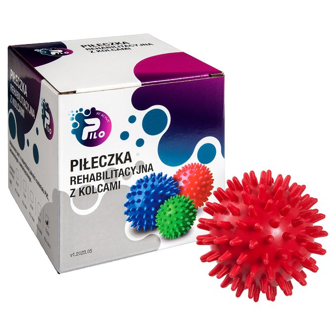 PIŁECZKA Z WYPUSTKAMI, REHABILITACJA, ĆWICZENIA DŁONI I MASAŻ STÓP, 6 CM