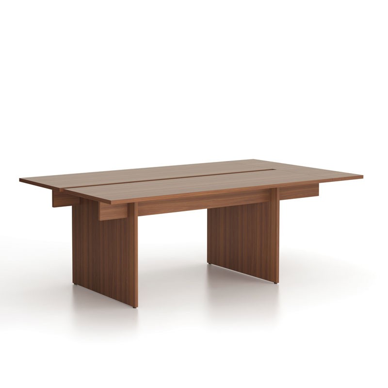 Stół DOUBLE SOLID + 1x rozszerzenie blatu, 2100 x 1250 x 743 mm, orzech