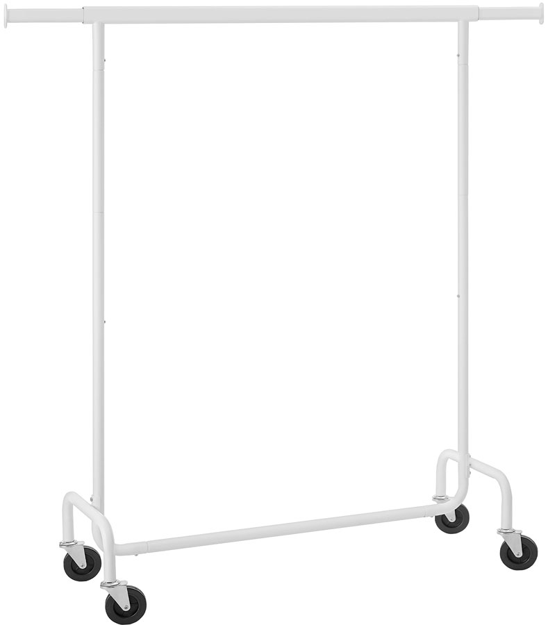 Stojak Na Biały Metalowy Kółkach Na Ubrania F4-W40