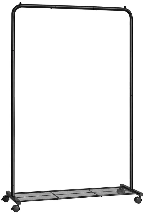 Stojak Na Czarny Metalowy Ubrania Na Kółkach N8-H41