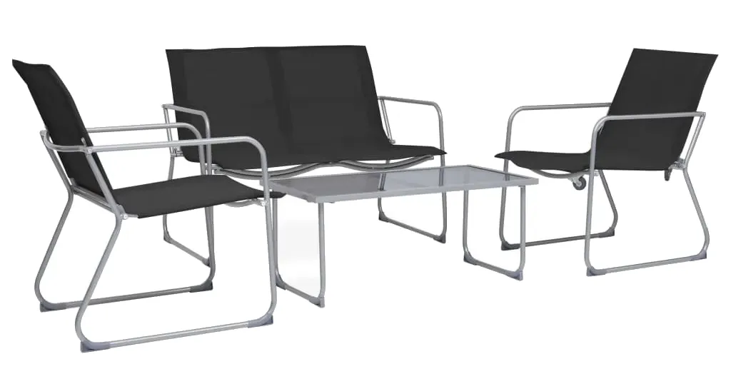 Czteroczęściowy zestaw wypoczynkowy w kolorze czarnym P5-C39