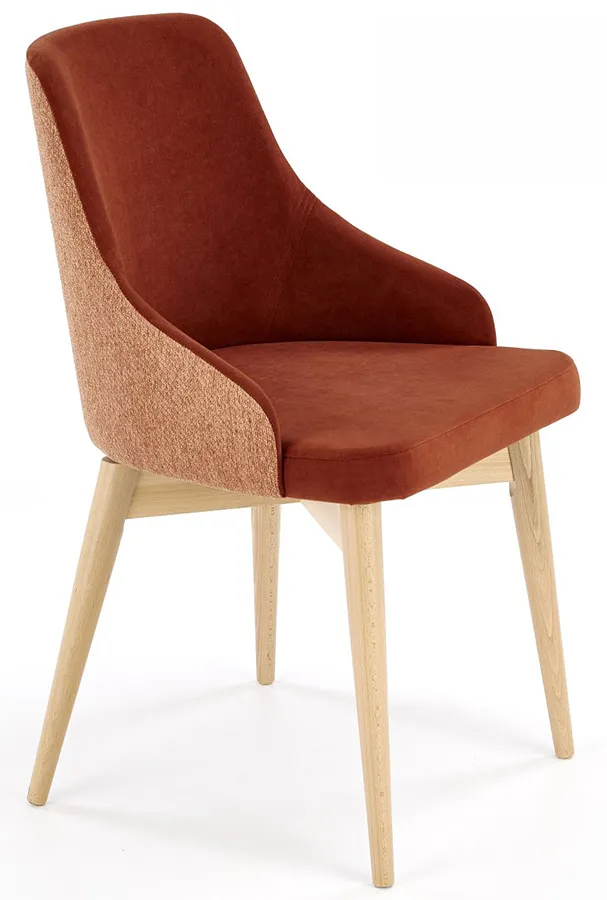 Cynamonowe tapicerowane krzesło obrotowe P5-T21