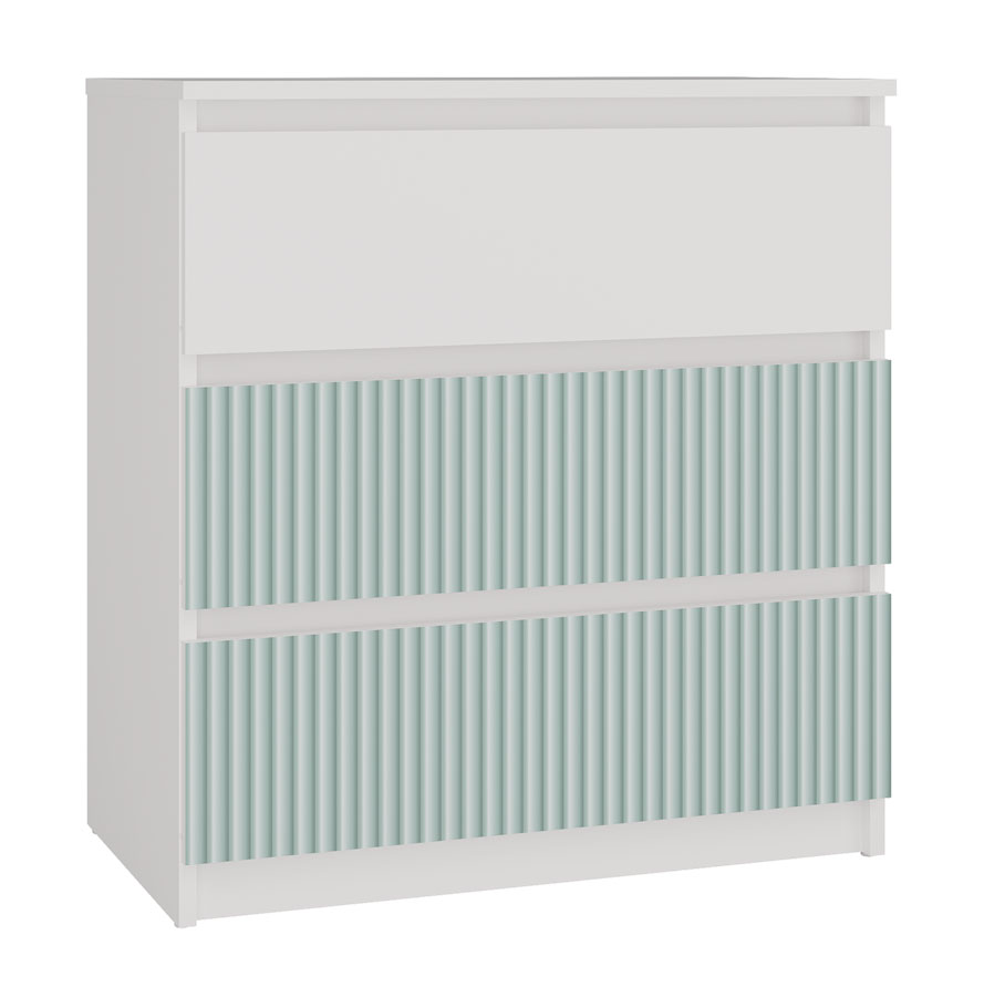 Nowoczesna komoda dla dziecka biały + miętowy C3-S75
