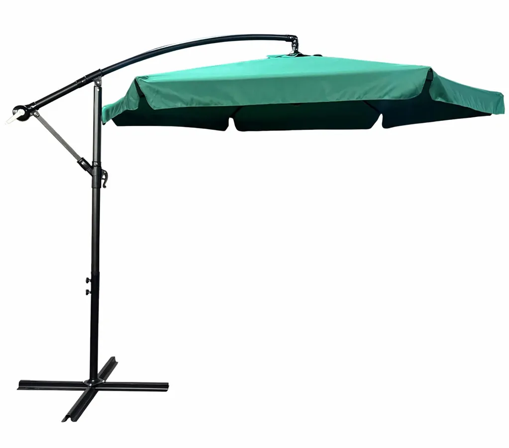 Ciemnozielony parasol do ogrodu z korbką C1-N81