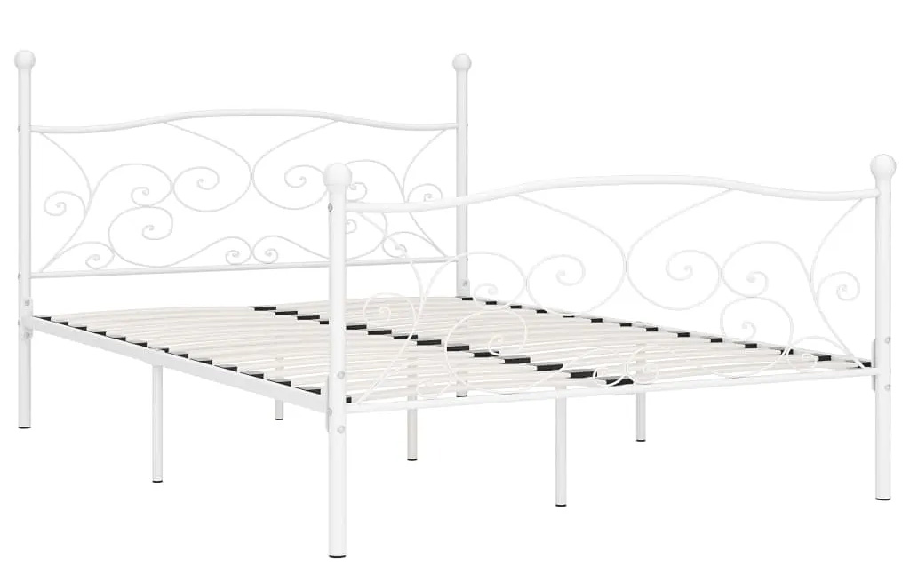 Białe metalowe łóżko w stylu retro 200x200 cm S1-W76