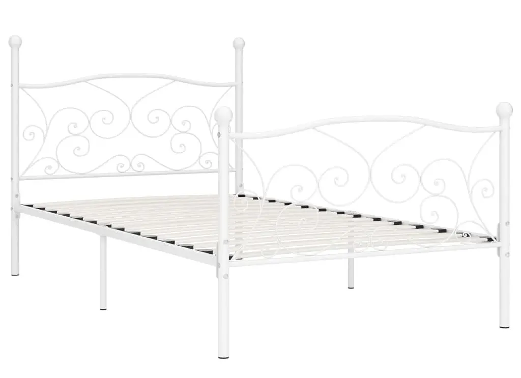 Metalowe łóżko pojedyncze w kolorze białym 90x200 cm L7-S33