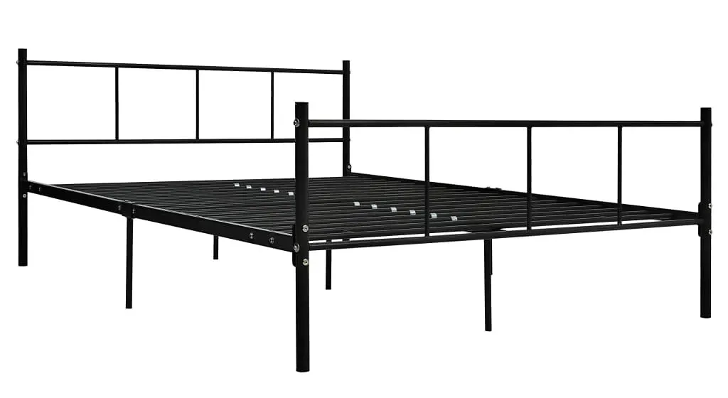 Czarne metalowe łóżko małżeńskie 140x200 cm T8-F89