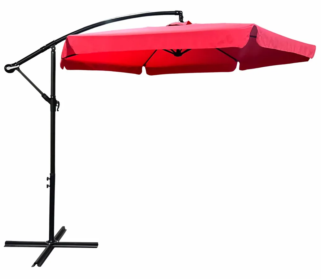 Czerwony parasol ogrodowy na wysięgniku S8-K74