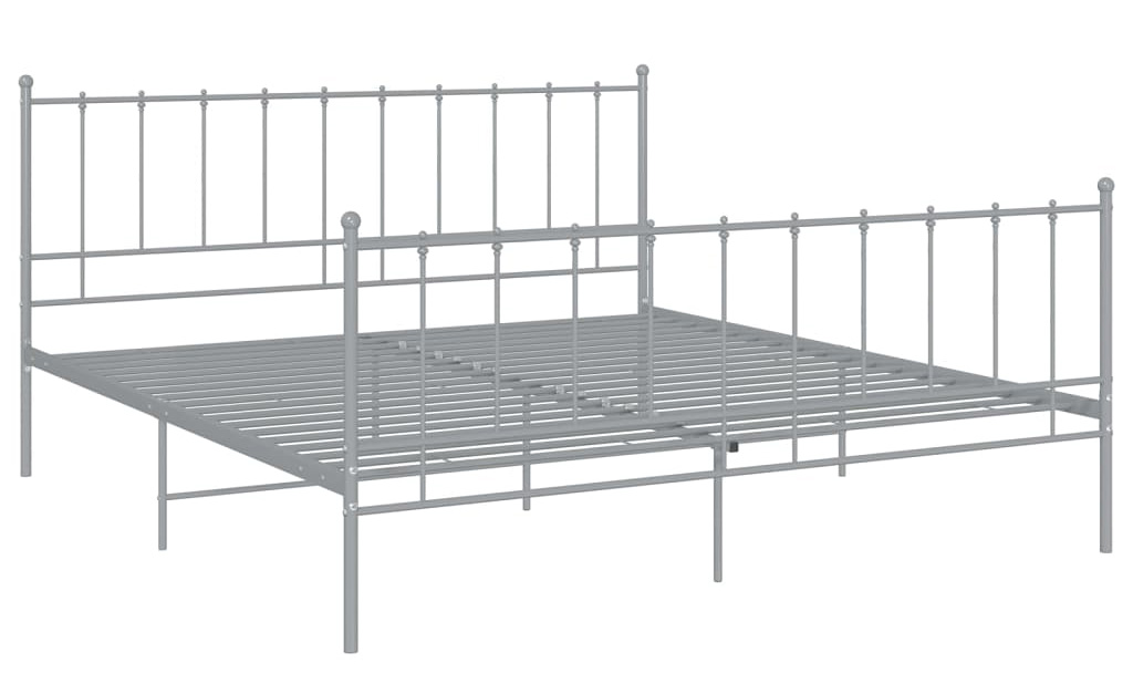 Szare metalowe łóżko małżeńskie 200x200 cm - Cesaro