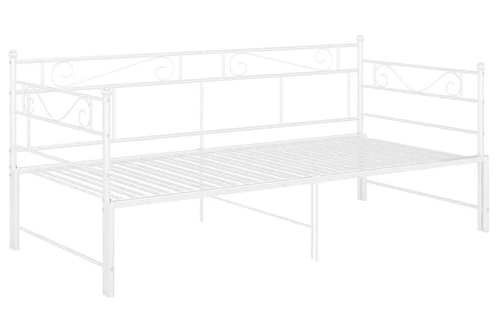 Białe metalowe łóżko rozkładane 90x200 cm D4-D76