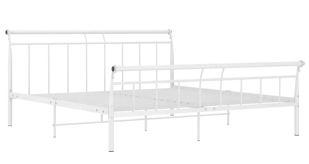 Białe metalowe łóżko małżeńskie 200x200 cm T8-G73