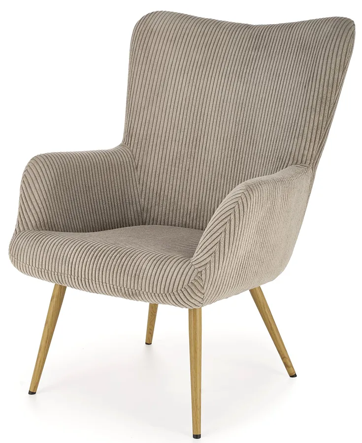 Popielaty tapicerowany fotel uszak K2-S08