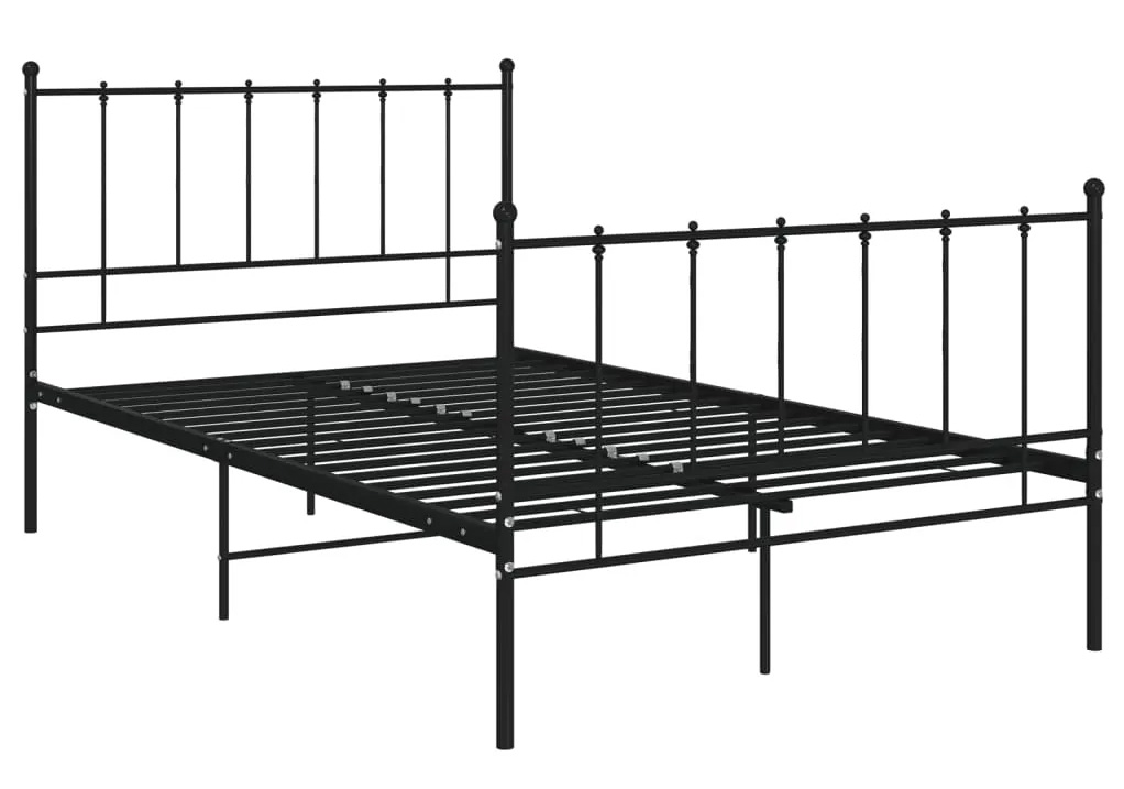 Czarne metalowe łóżko z zagłówkiem 120x200 cm F9-S50