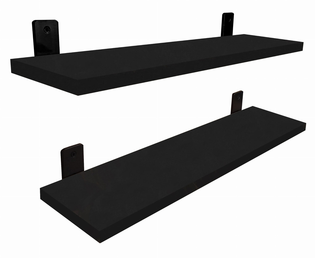 Dwie czarne półki ścienne na kwiaty 80 cm Z0-M36