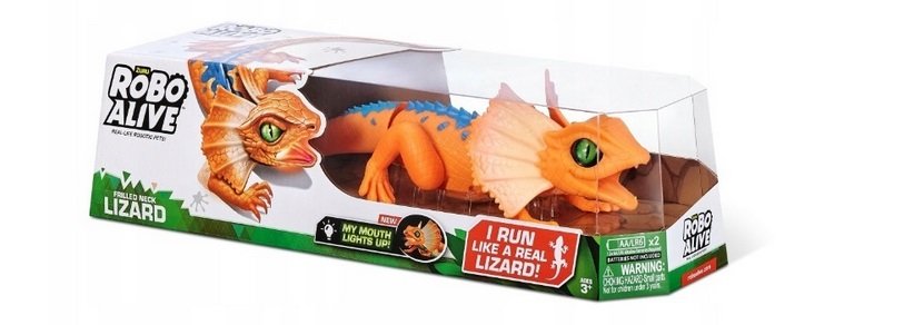 Dinozaur jaszczurka interaktywna robot ZURU ROBO ALIVE Pomarańczowa