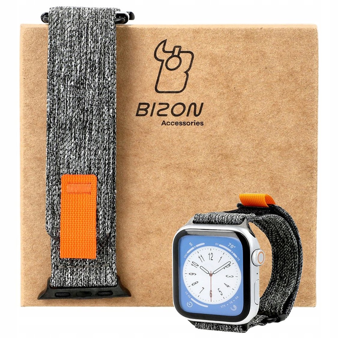 Pasek Bizon Strap Watch Urban do Apple Watch 42/44/45/49 mm, szary melanż