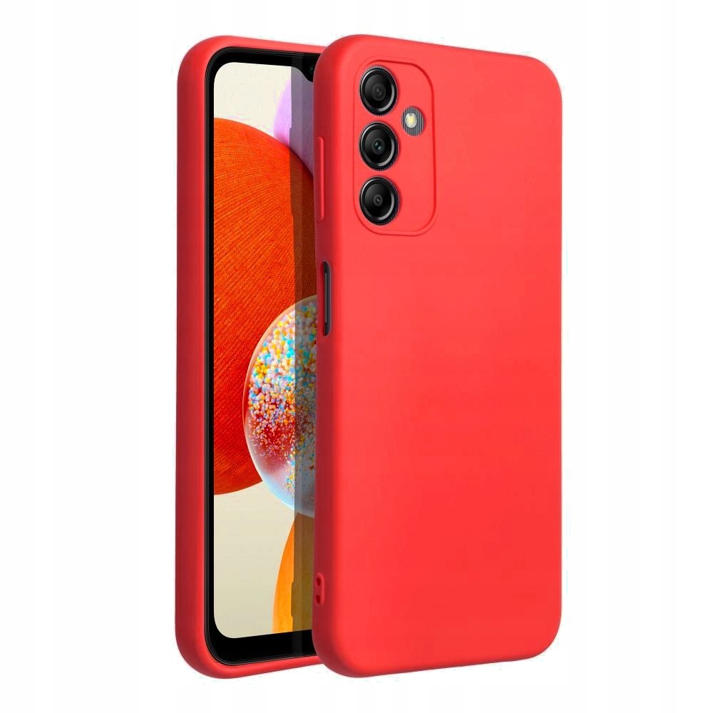 CZERWONE matowe PLECKI CASE ETUI silicone mat do SAMSUNG A34 + SZKŁO