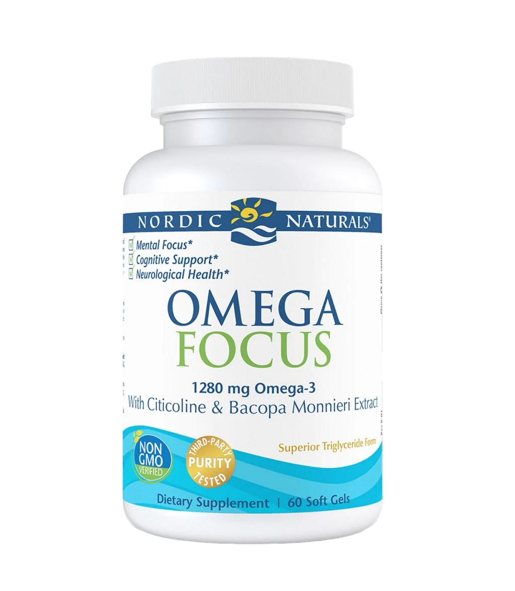 Omega Pharma Nordic Naturals Focus 1280mg 3 + Cytokolina + Bacopa ( 60 kaps.) Nordic Naturals FE49-1757C