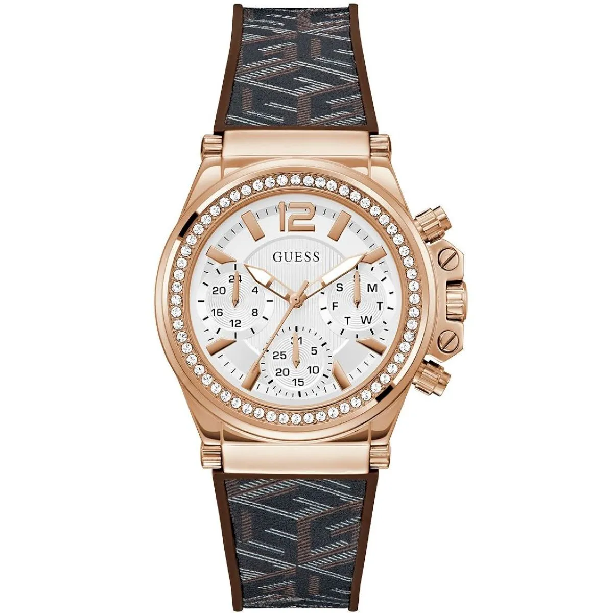 Guess Charisma zegarek damski na pasku brązowy GW0621L5
