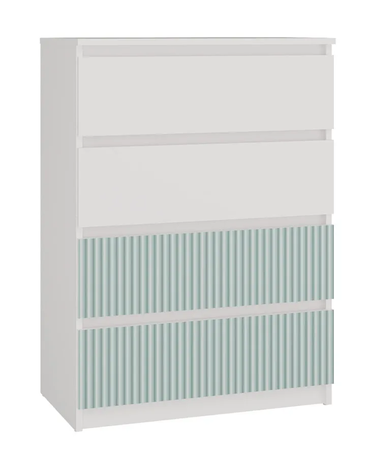 Młodzieżowa wysoka komoda biały + miętowy G6-F92