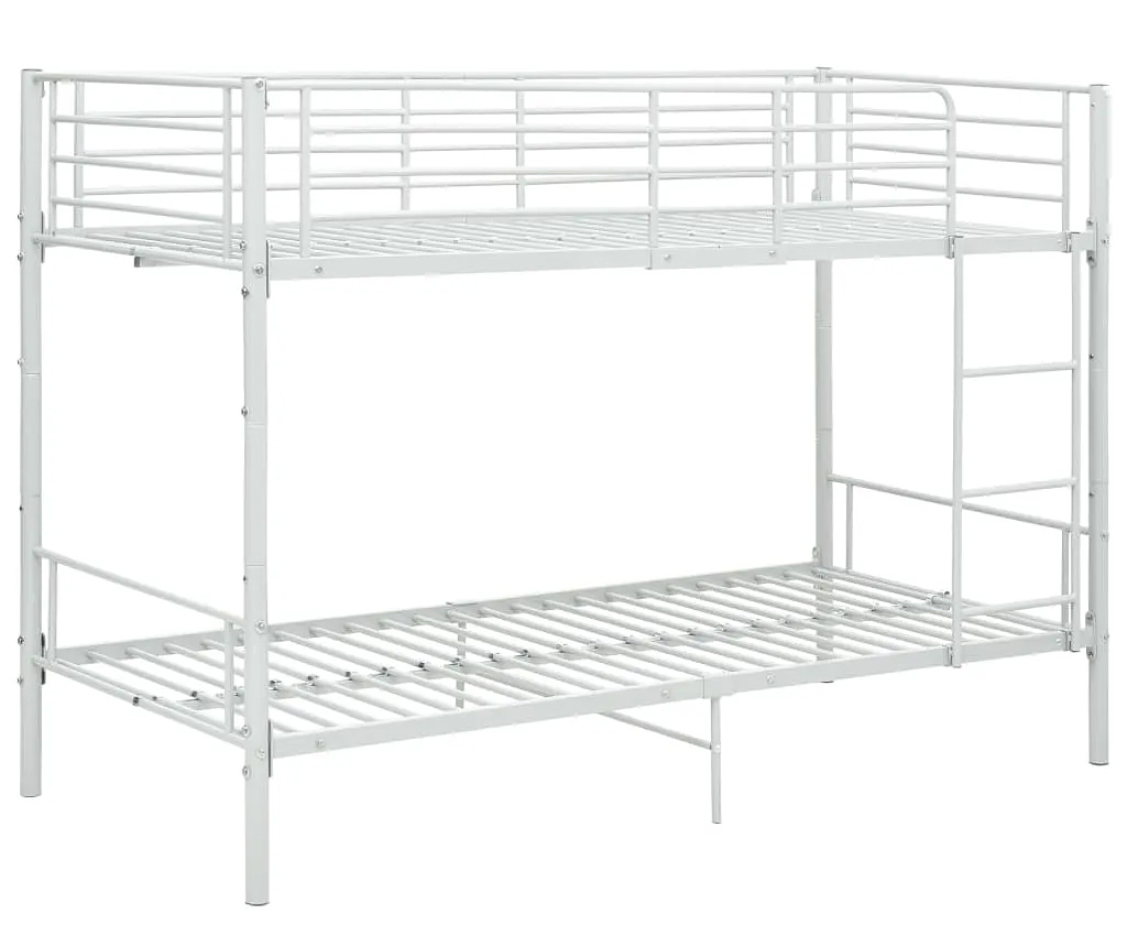Białe Metalowe Łóżko Piętrowe 90X200 Cm G3-Z12