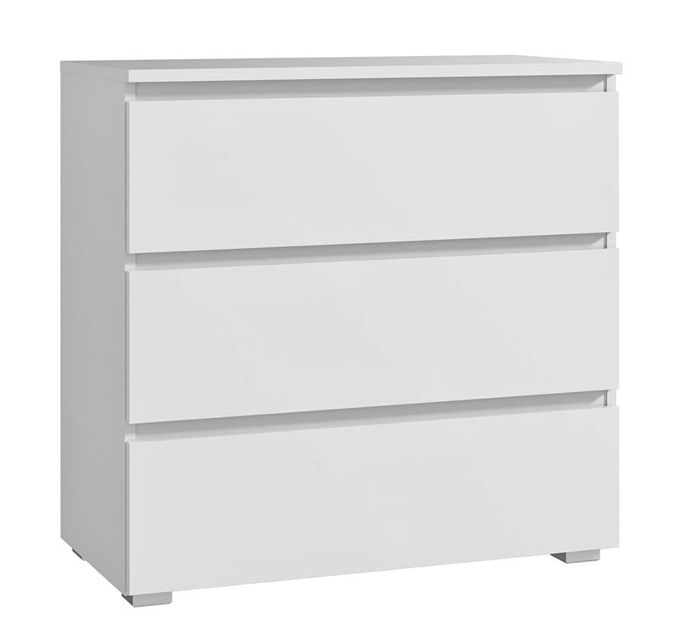 Biała Komoda Z Szufladami Bez Uchwytów 80 Cm B3-E66