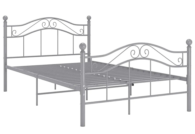 Szare metalowe łóżko w stylu loftowem 120x200 cm K6-M72