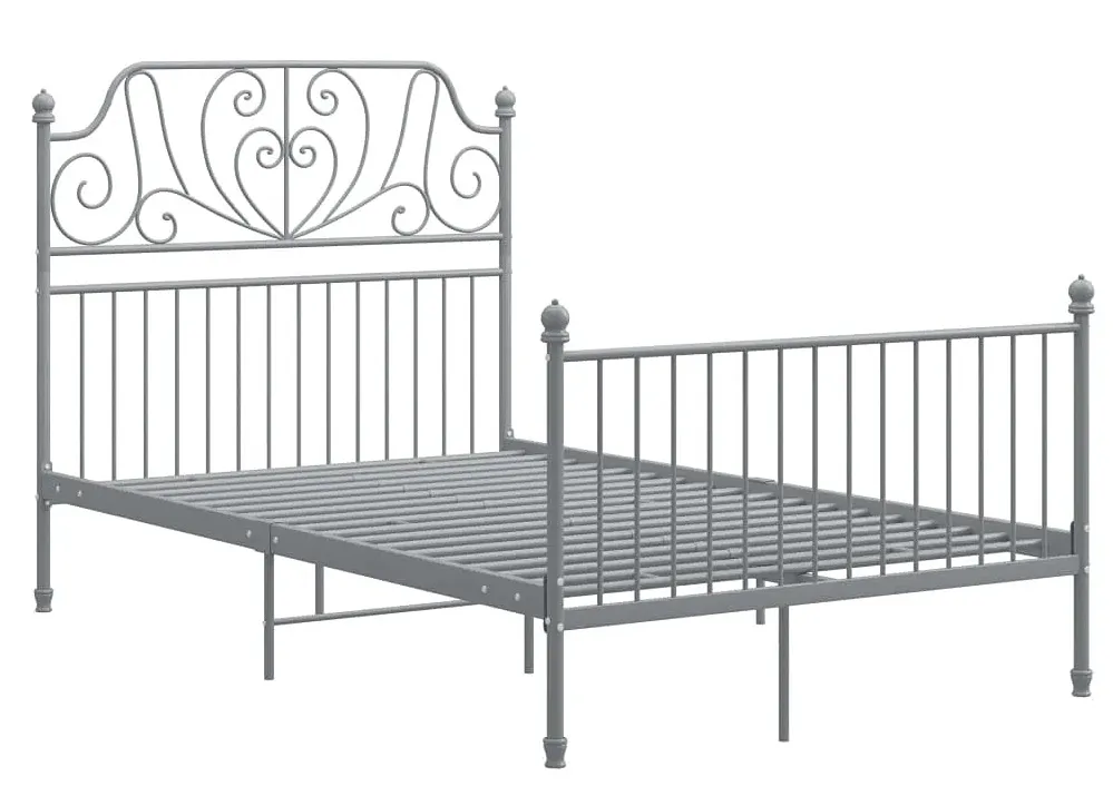 Szare metalowe łóżko z zagłówkiem 120x200 cm - Hadson