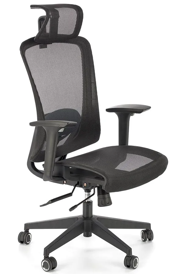 Elior Czarny ergonomiczny obrotowy wentylowany fotel biurowy C5-F59