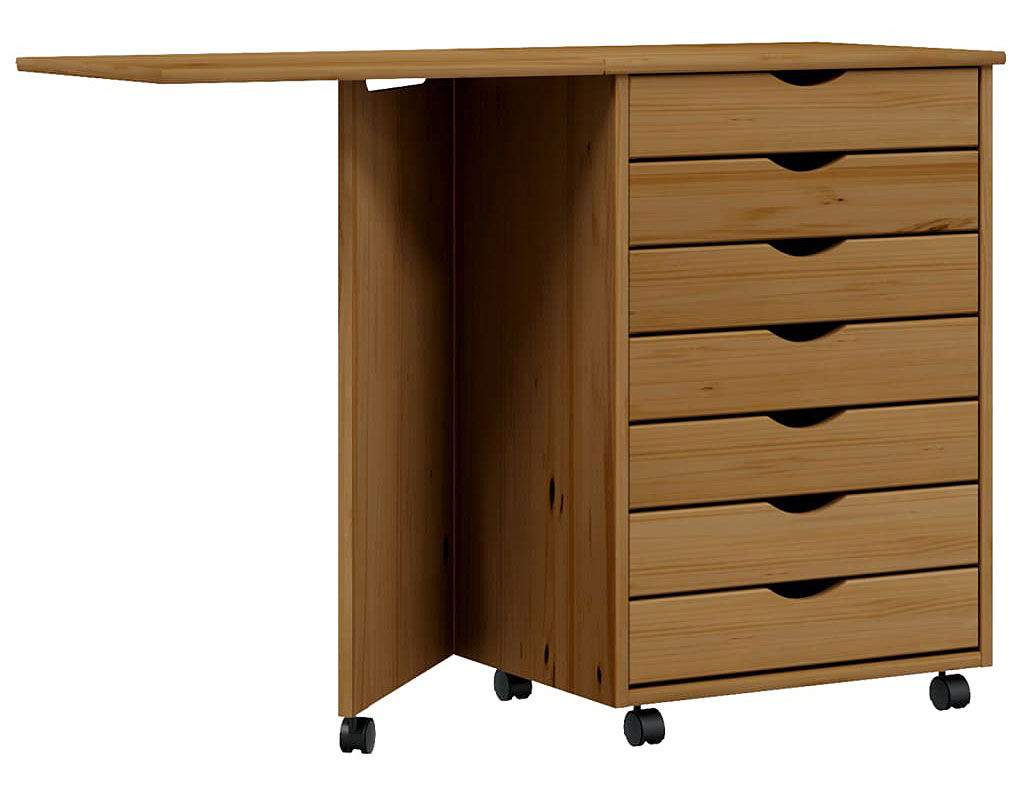 Elior Sosnowe mobilne biurko rozsuwane miodowy brąz H2-F40